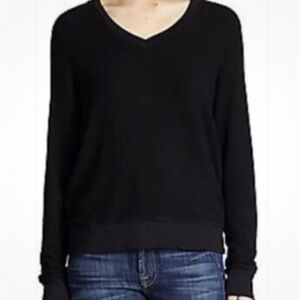 Wildfox White Label Black Mohair V-Neck Sweater